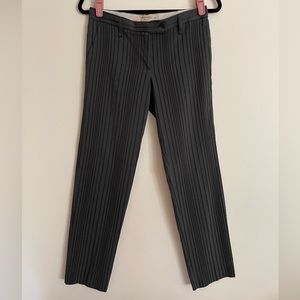 Etro Made in Italy Grey Black Pinstripe Low Rise Straight Leg Pants Size 38 US 2